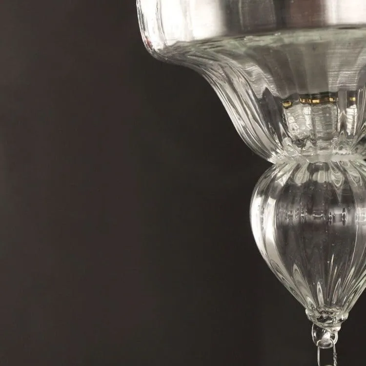 1 Light Murano Clear Glass Wall Sconce