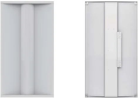 4PK 2 x 4 Foot LED Center Basket Troffer with Switched Color Temp 3500K, 4100K, 5000K, Variable Watts 40, 50, 60 watt