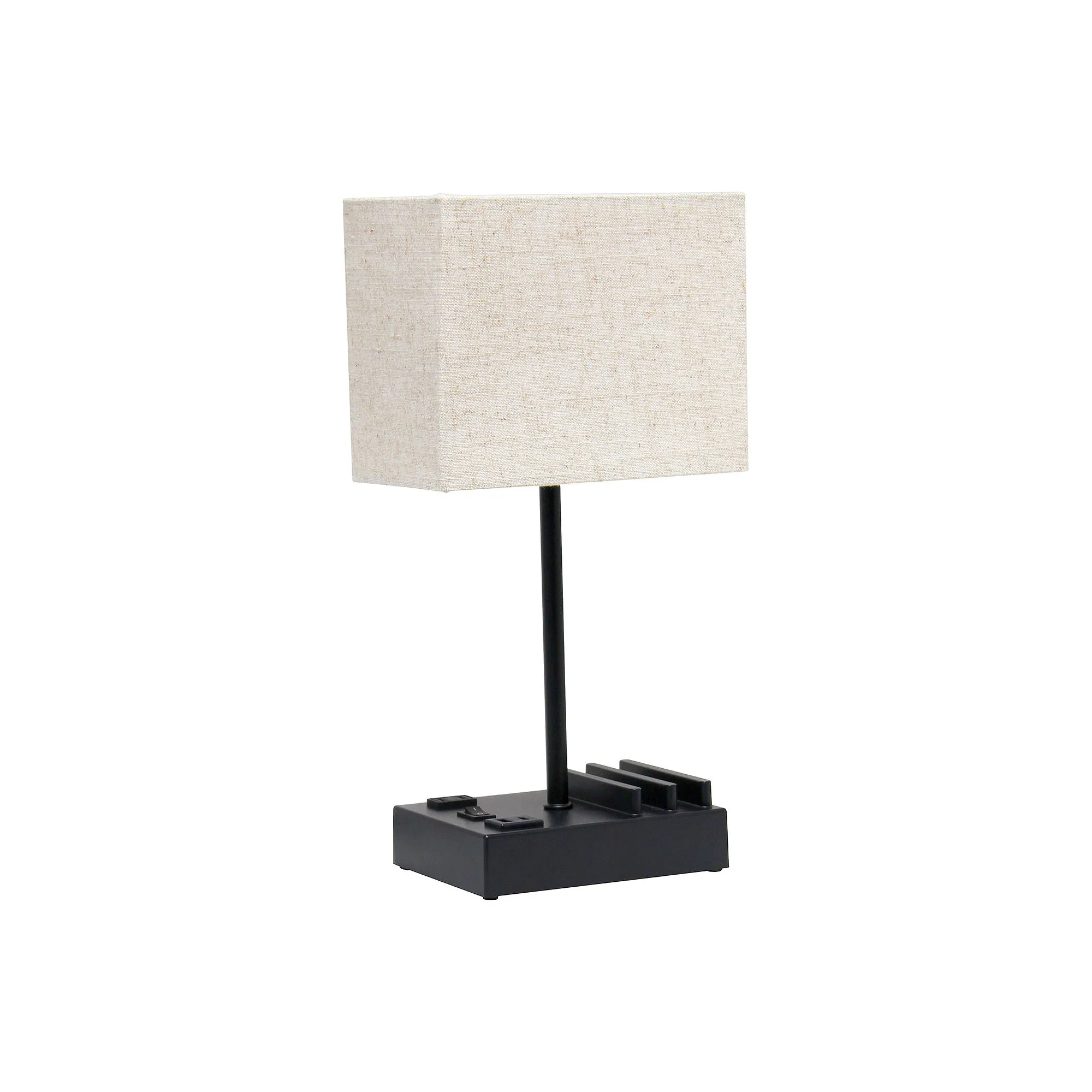 All The Rages Simple Designs 2 Usb Port Plastic Table Lamp LT1110-BGB - BLACK ONE SIZE