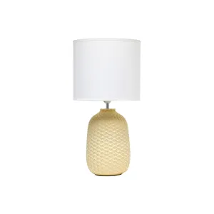 All The Rages Simple Designs Purled Texture Ceramic Table Lamp LT1135-YLW - YELLOW ONE SIZE