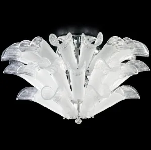 Amber White Or Pink Triple Murano Glass Ceiling Light