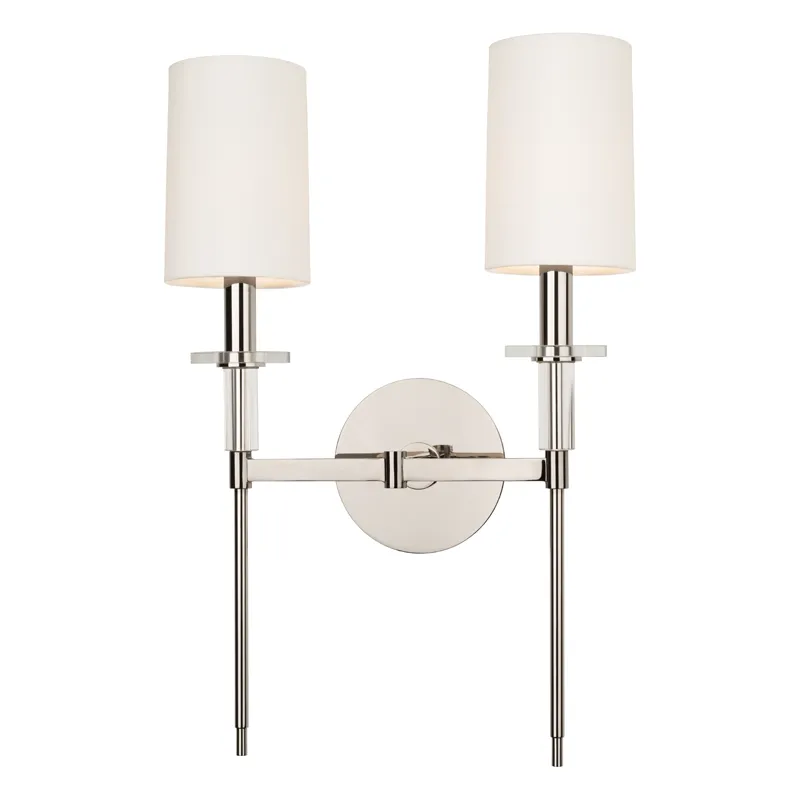 Amherst 2 Light Wall Sconce Polished Nickel