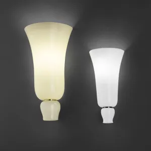 Anni Trenta Straw Yellow Or White Glass Uplighter From Venini