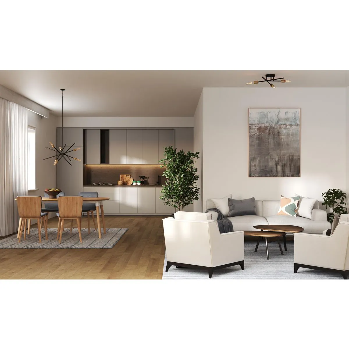 Astra Collection Three-Light 18" Semi-Flush Mount Light
