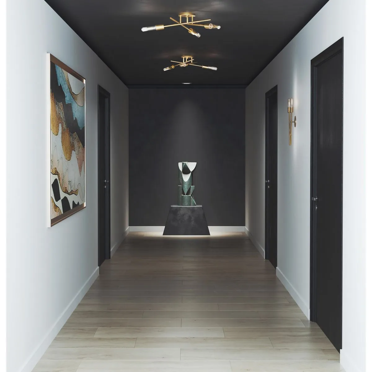 Astra Collection Three-Light 18" Semi-Flush Mount Light