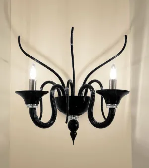 Black Italian Glass Wall Chandelier In The Venetian Style