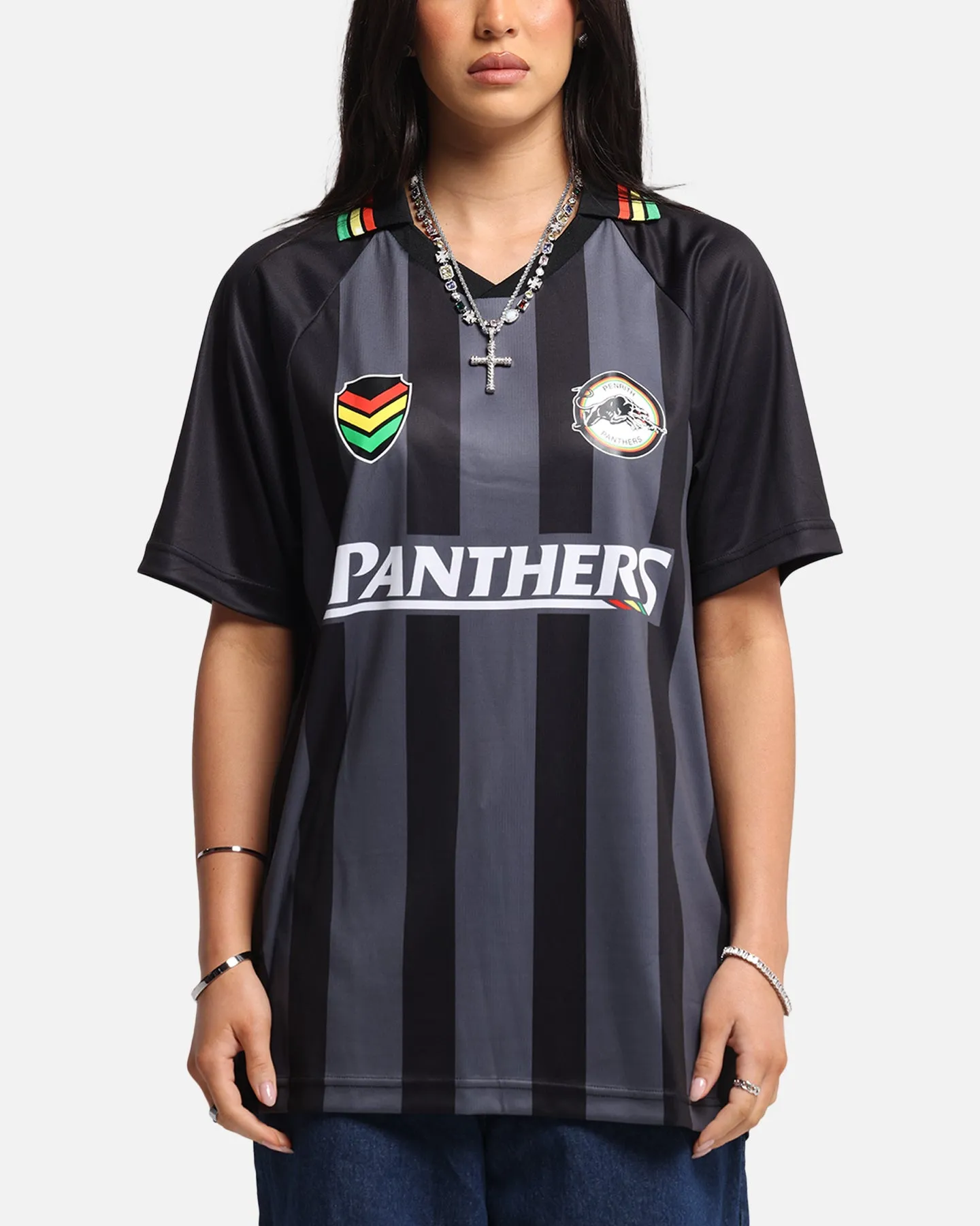 Bleacher Athletic Penrith Panthers NRL 1908 Collared T-Shirt Official Team Colour