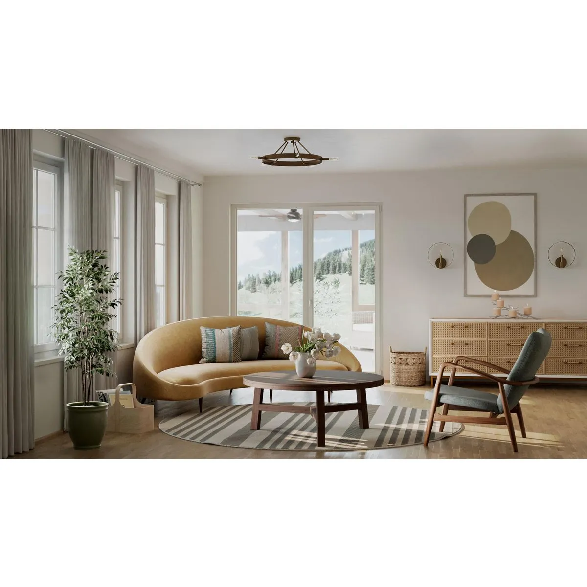 Breckenridge Collection Five-Light Semi-Flush Mount