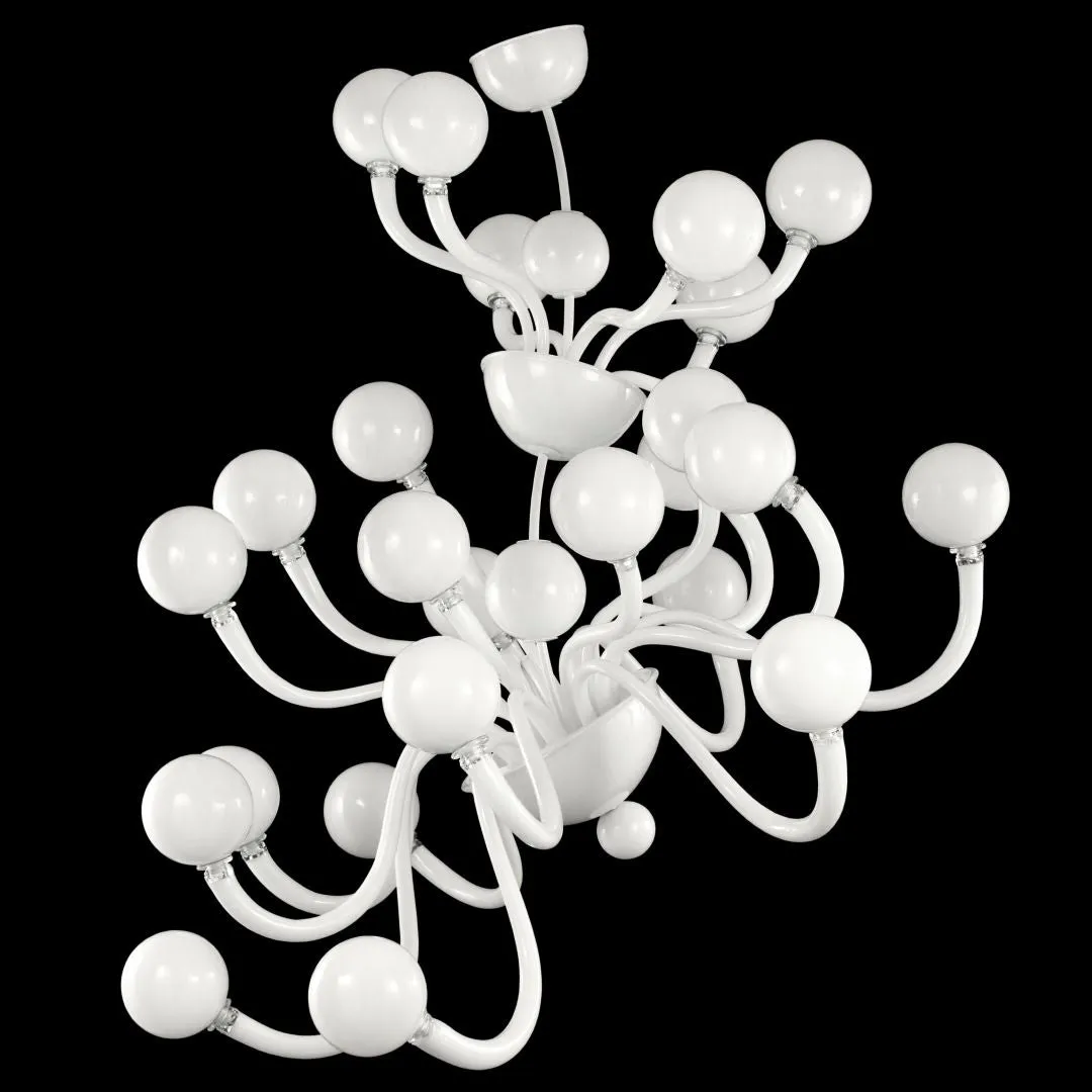 Bright White Artistic Glass Globe Chandelier