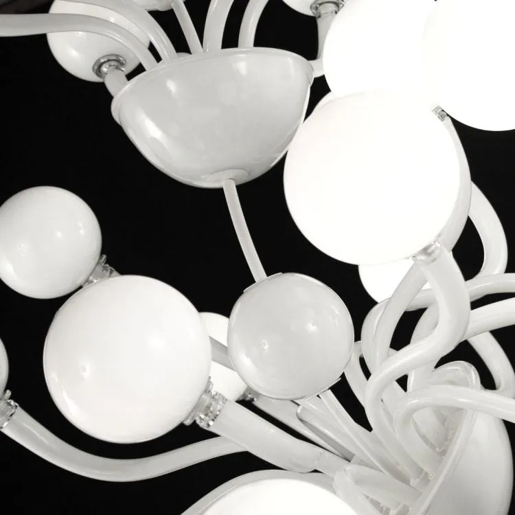 Bright White Artistic Glass Globe Chandelier