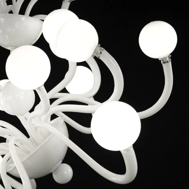 Bright White Artistic Glass Globe Chandelier