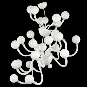 Bright White Artistic Glass Globe Chandelier