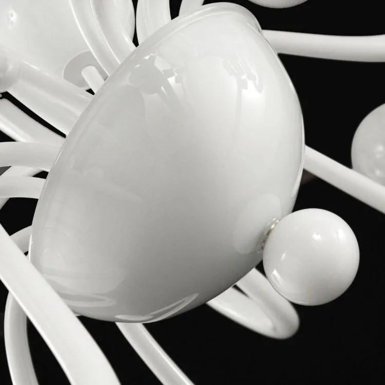 Bright White Artistic Glass Globe Chandelier