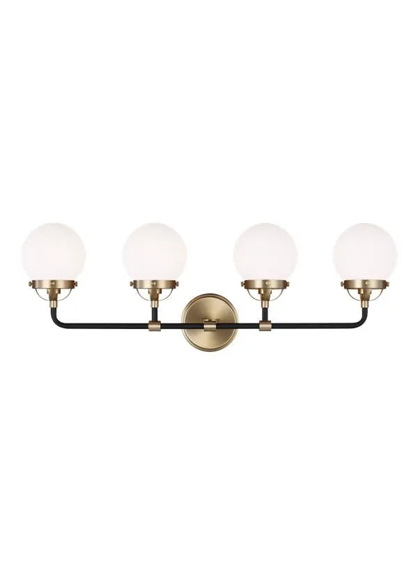 Cafe Collection - Four Light Wall / Bath | Finish: Satin Brass / Midnight Black - 4487904EN-848