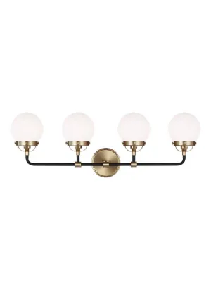 Cafe Collection - Four Light Wall / Bath | Finish: Satin Brass / Midnight Black - 4487904EN-848
