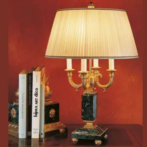 Cast Bronze And Marble Classic Table Lamp