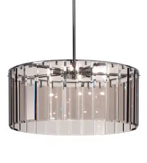 Chic Modern Pendant Light With Bronze, Black, Aubergine, Clear, Or Smoked Grey Glass
