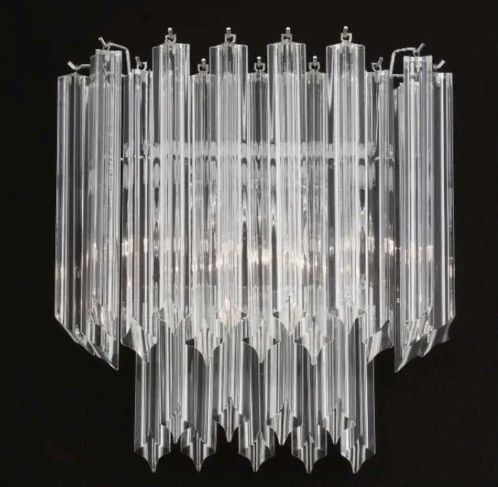 Clear Murano Prismatic Glass Wall Light