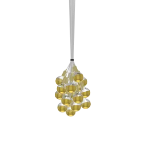 Cluster Chandelier - Grape: White with Brass Dipped Bulbs