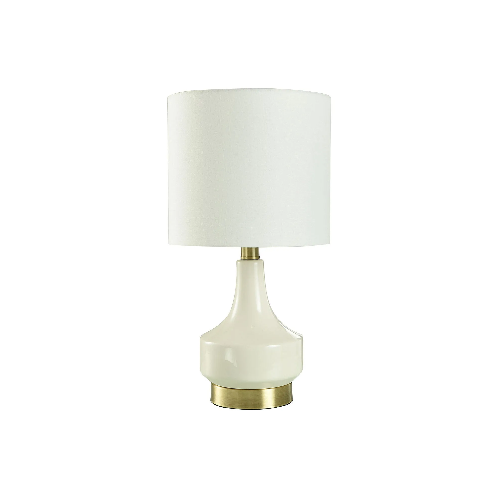 Collective Design By Stylecraft Ivory Gourd With Brass Table Lamp Ivory