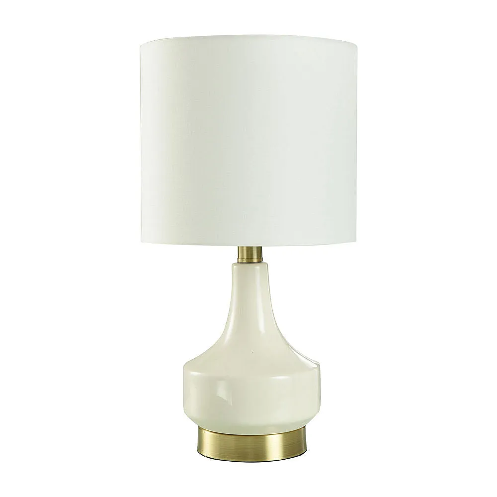 Collective Design By Stylecraft Ivory Gourd With Brass Table Lamp Ivory