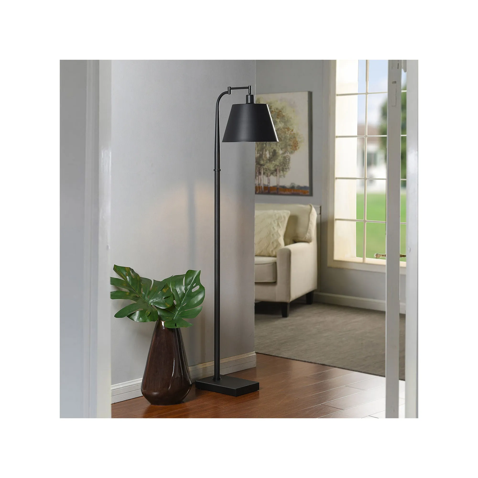 Collective Design By Stylecraft Matte Black Metal Floor Lamp TL77034JCADS - SATIN BLACK ONE SIZE