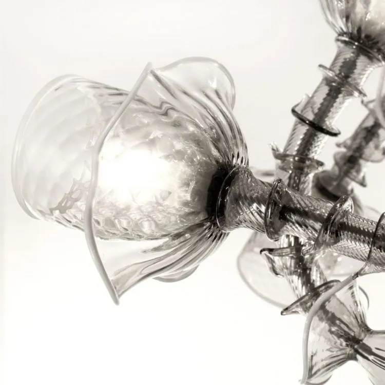 Contemporary Rezzonico Grey Glass Chandelier