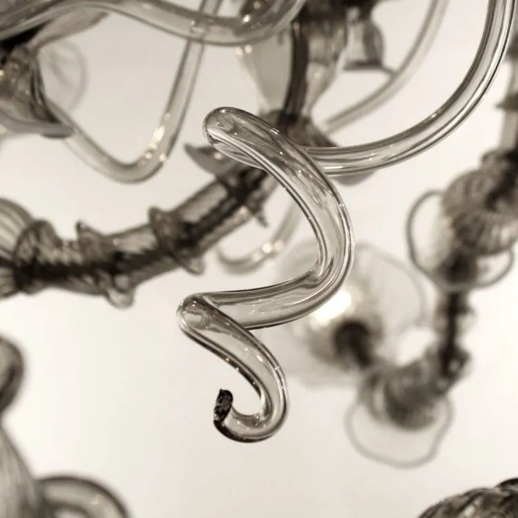 Contemporary Rezzonico Grey Glass Chandelier