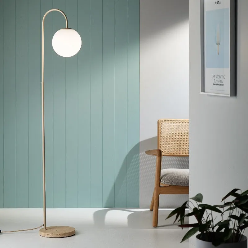 Contemporary Travertine Floor Lamp
