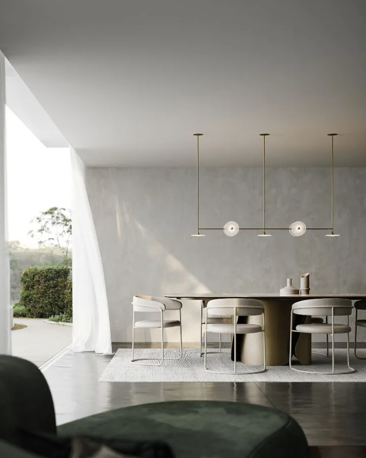 Coral 7lt Linear Rod Pendant