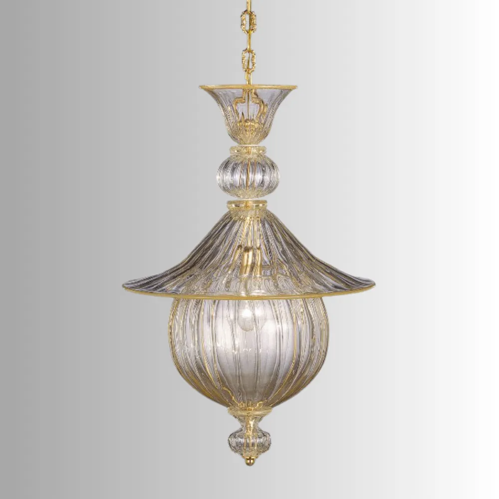 Crystal And Gold Ceiling Lantern