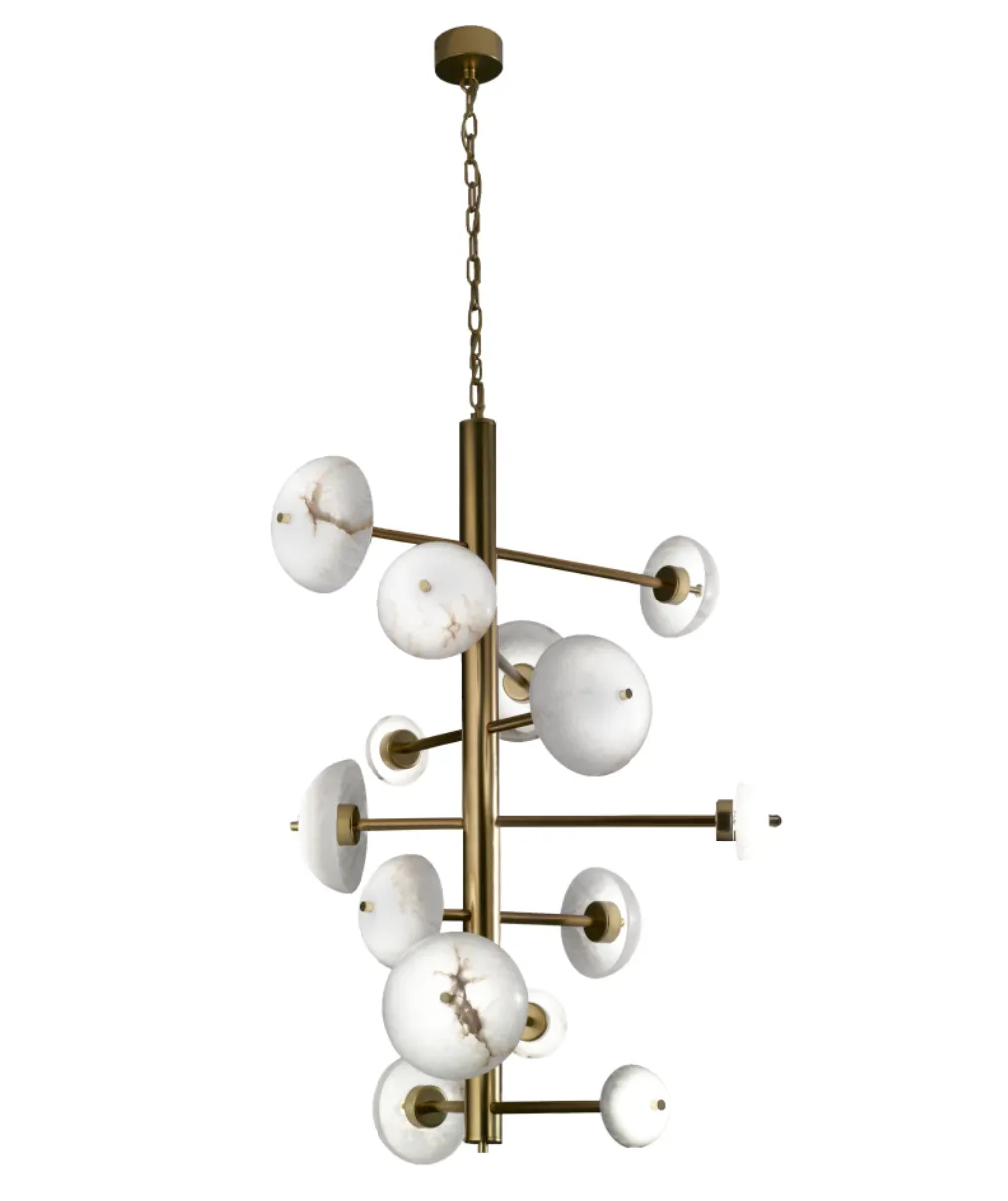 Custom Modern Alabaster Chandelier Large