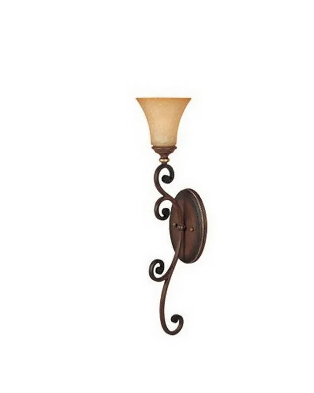 Designers Fountain Lighting 81507 BWG Montreaux Collection One Light Wall Sconce in Burnt Walnut with Gold Accents Finish