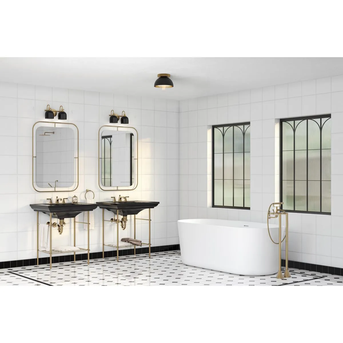 Eva Collection One-Light Flush Mount Light