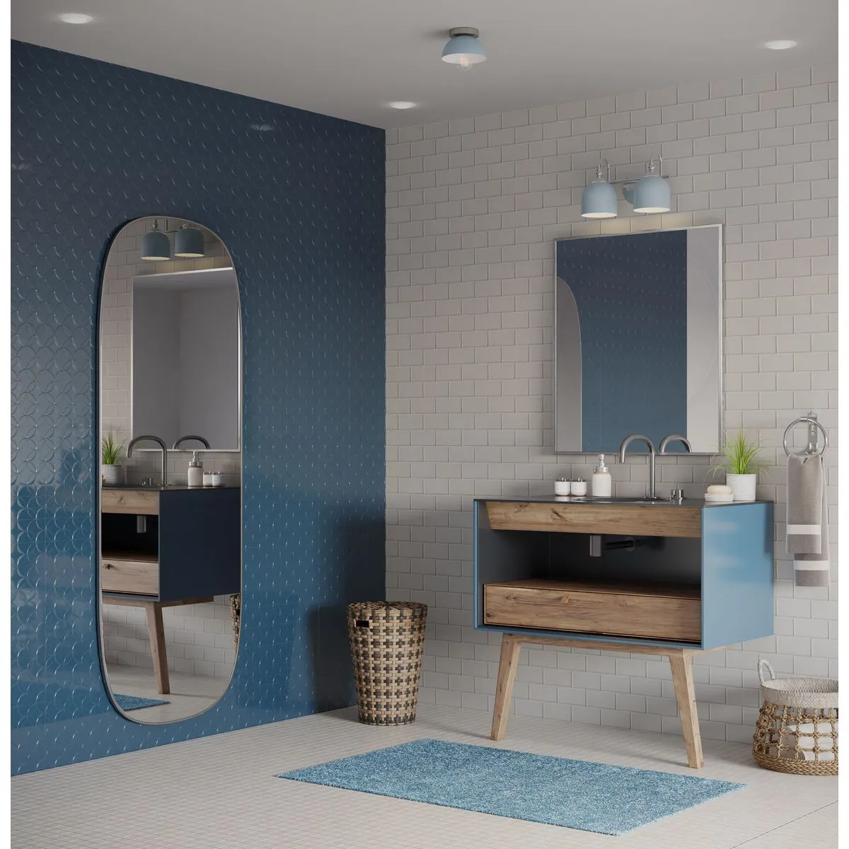 Eva Collection One-Light Flush Mount Light