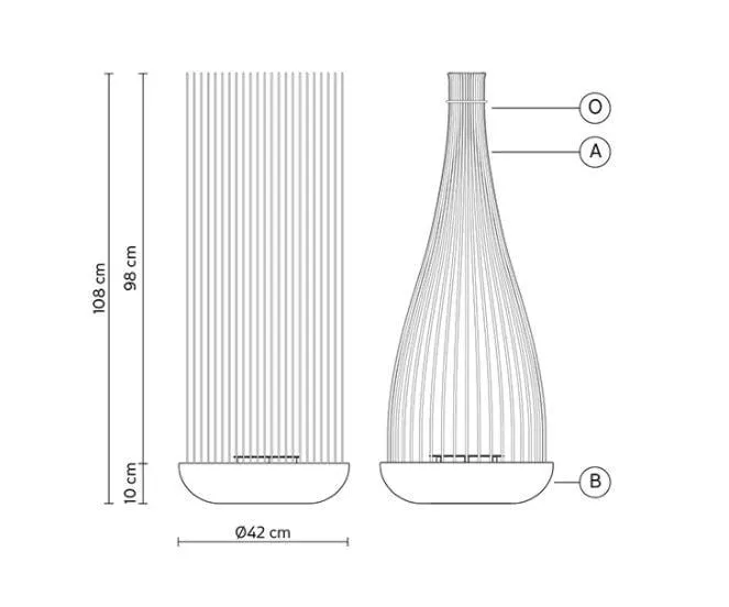 Exterior Italian Rod Floor Lamp