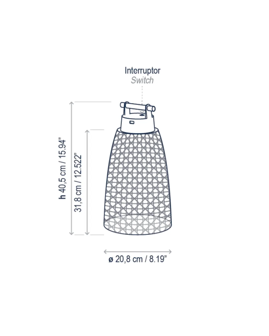 Exterior Woven Conical Portable Lamp