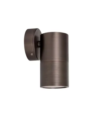 Fixed Down Pillar Wall Light | Antique Brass | TRIColour