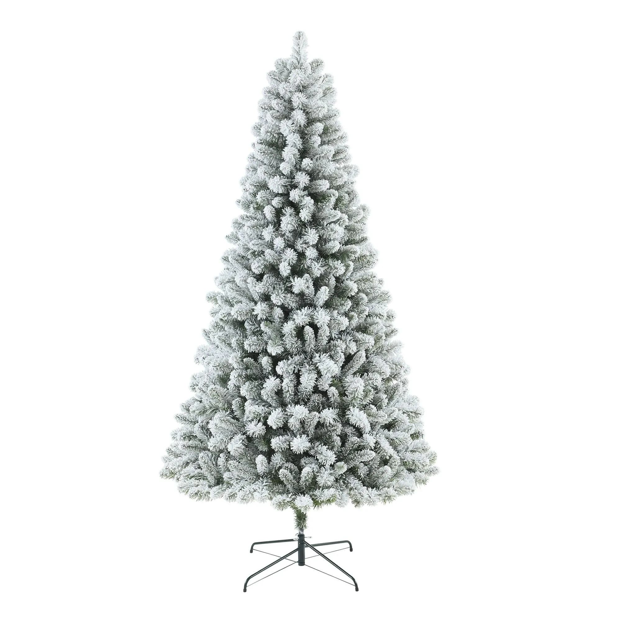 Holiday Time 253T24011 7.5ft Pre-Lit Flocked Frisco Pine Artificial Christmas Tree, 350 LED, Green, 7.5'