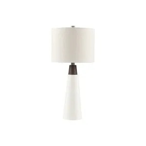 Ink   Ivy Ink Ivy Tristan Triangular Ceramic And Wood Table Lamp - WHITE CREAM ONE SIZE