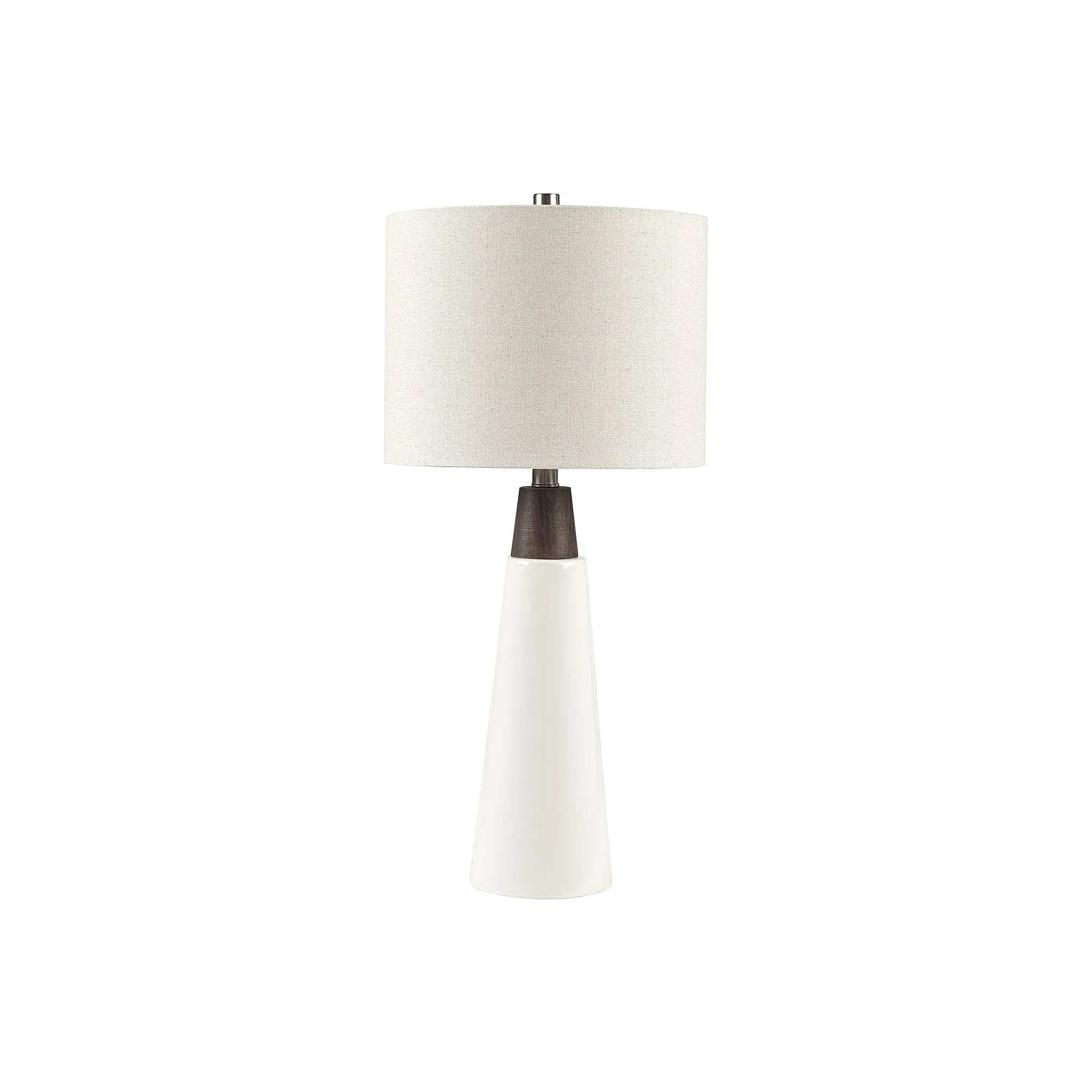 Ink   Ivy Ink Ivy Tristan Triangular Ceramic And Wood Table Lamp - WHITE CREAM ONE SIZE
