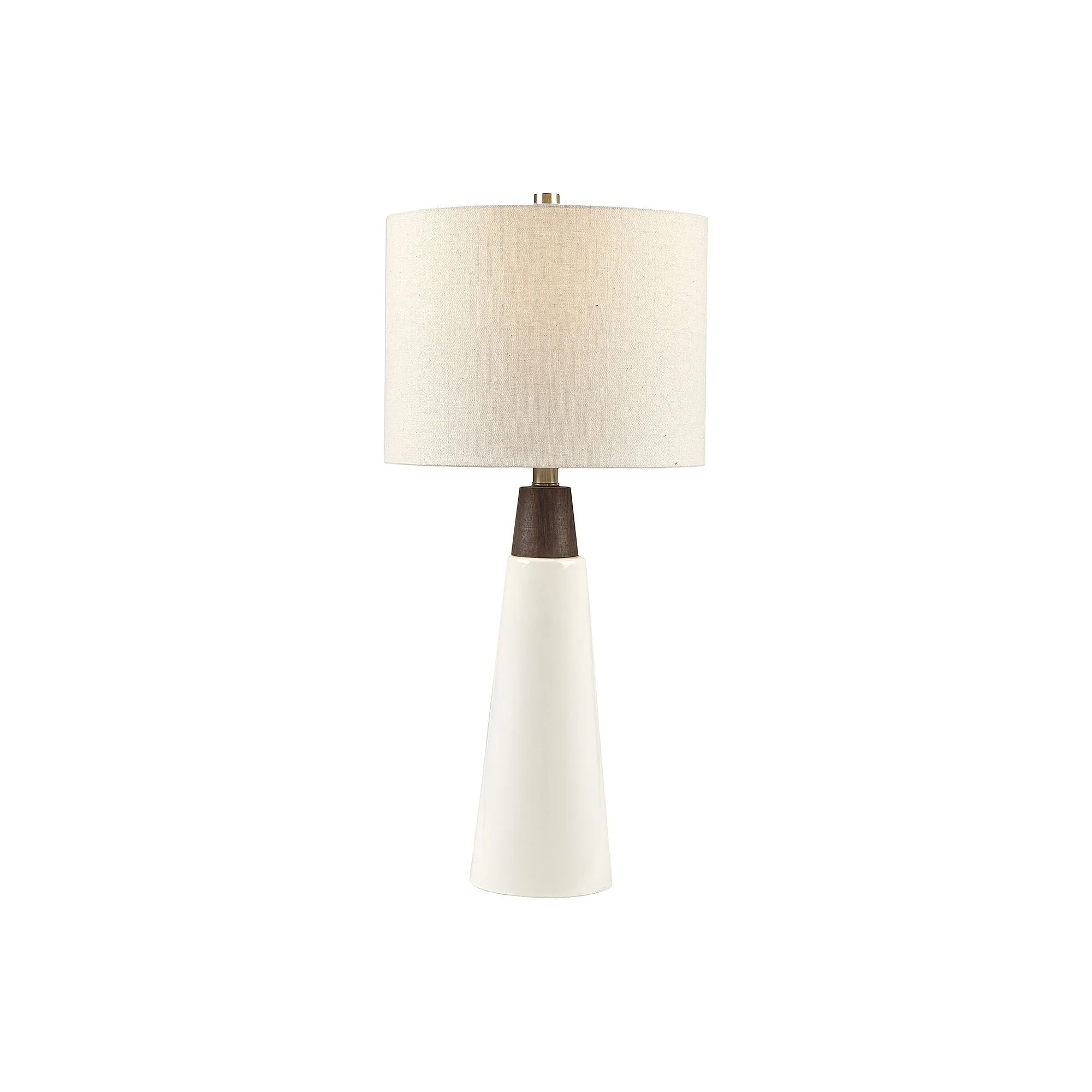 Ink   Ivy Ink Ivy Tristan Triangular Ceramic And Wood Table Lamp - WHITE CREAM ONE SIZE