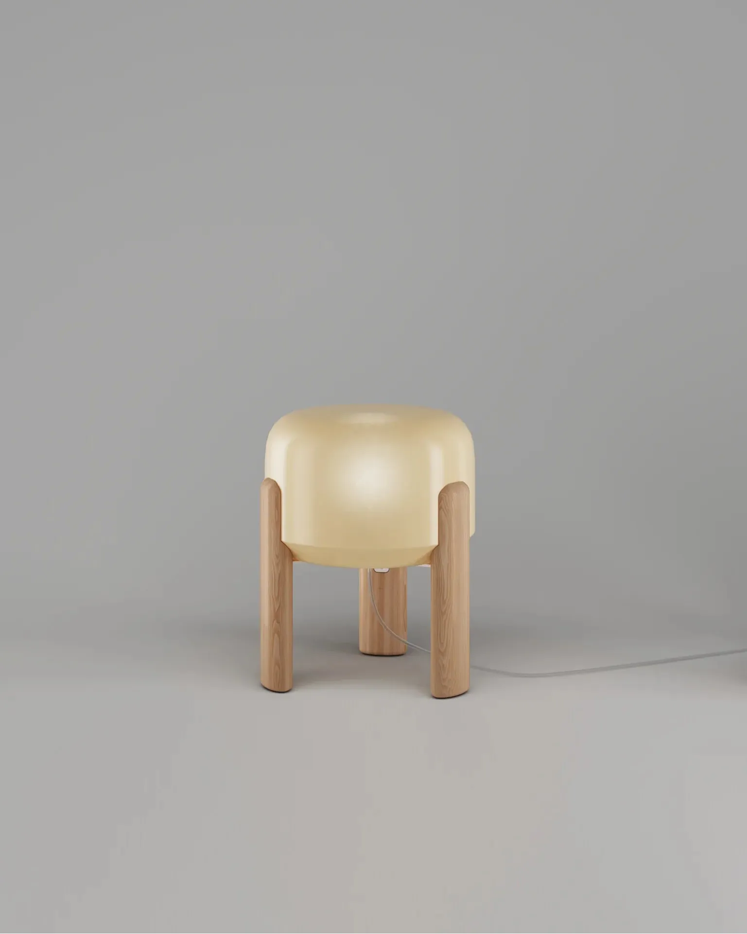 Italian Hand Blown Glass | Table Lamp | Wooden Base