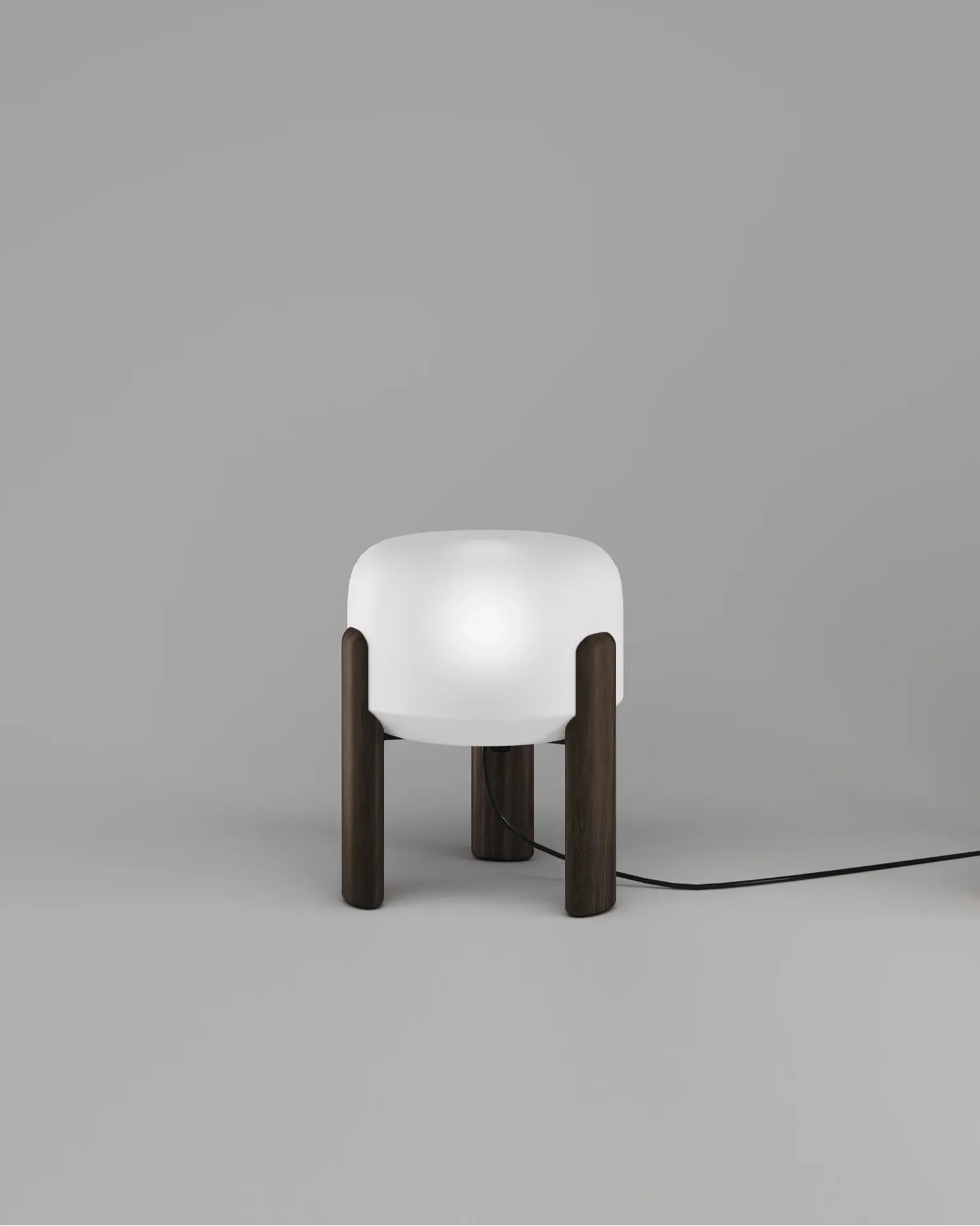 Italian Hand Blown Glass | Table Lamp | Wooden Base