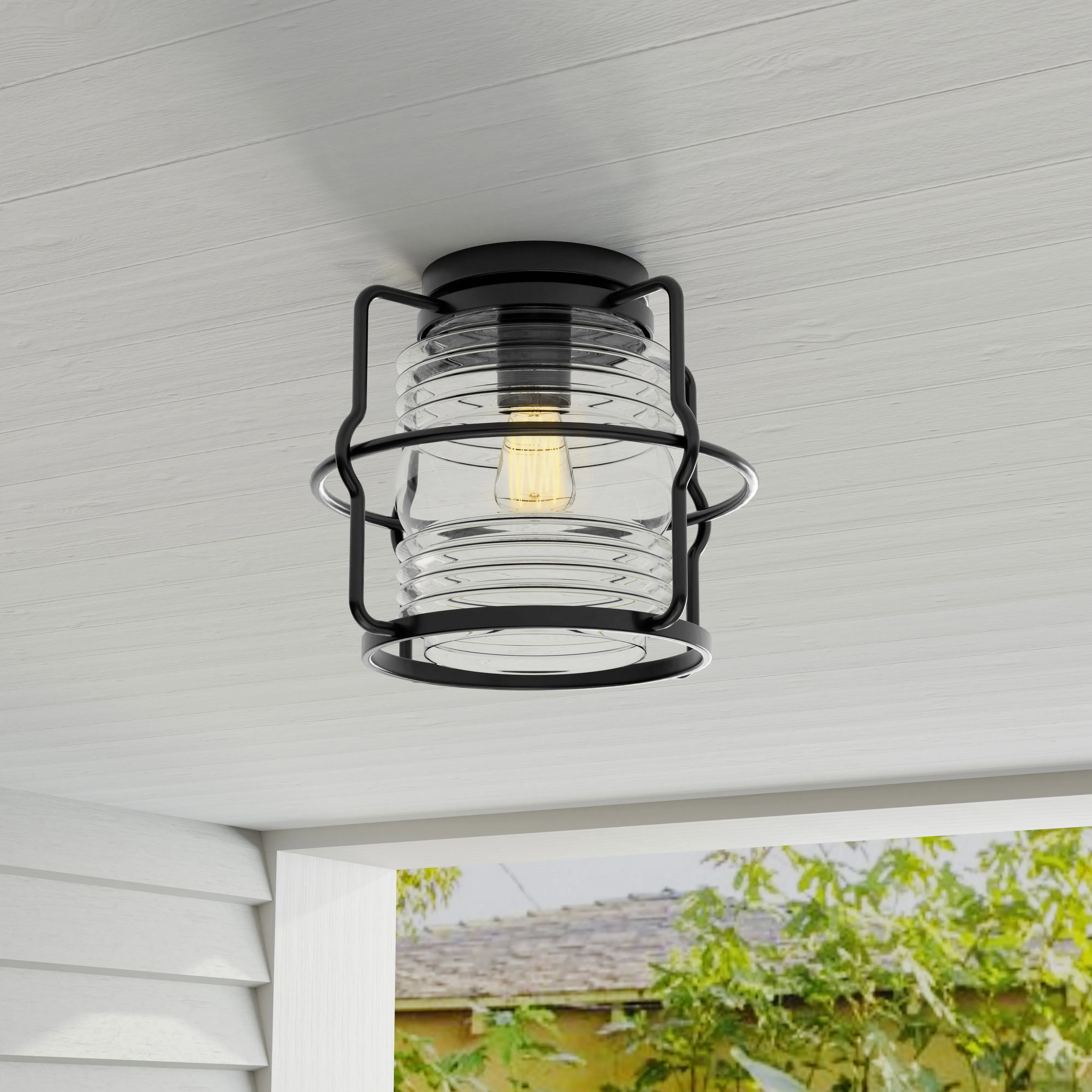 Keegan Collection One-Light Outdoor Flush Mount Light
