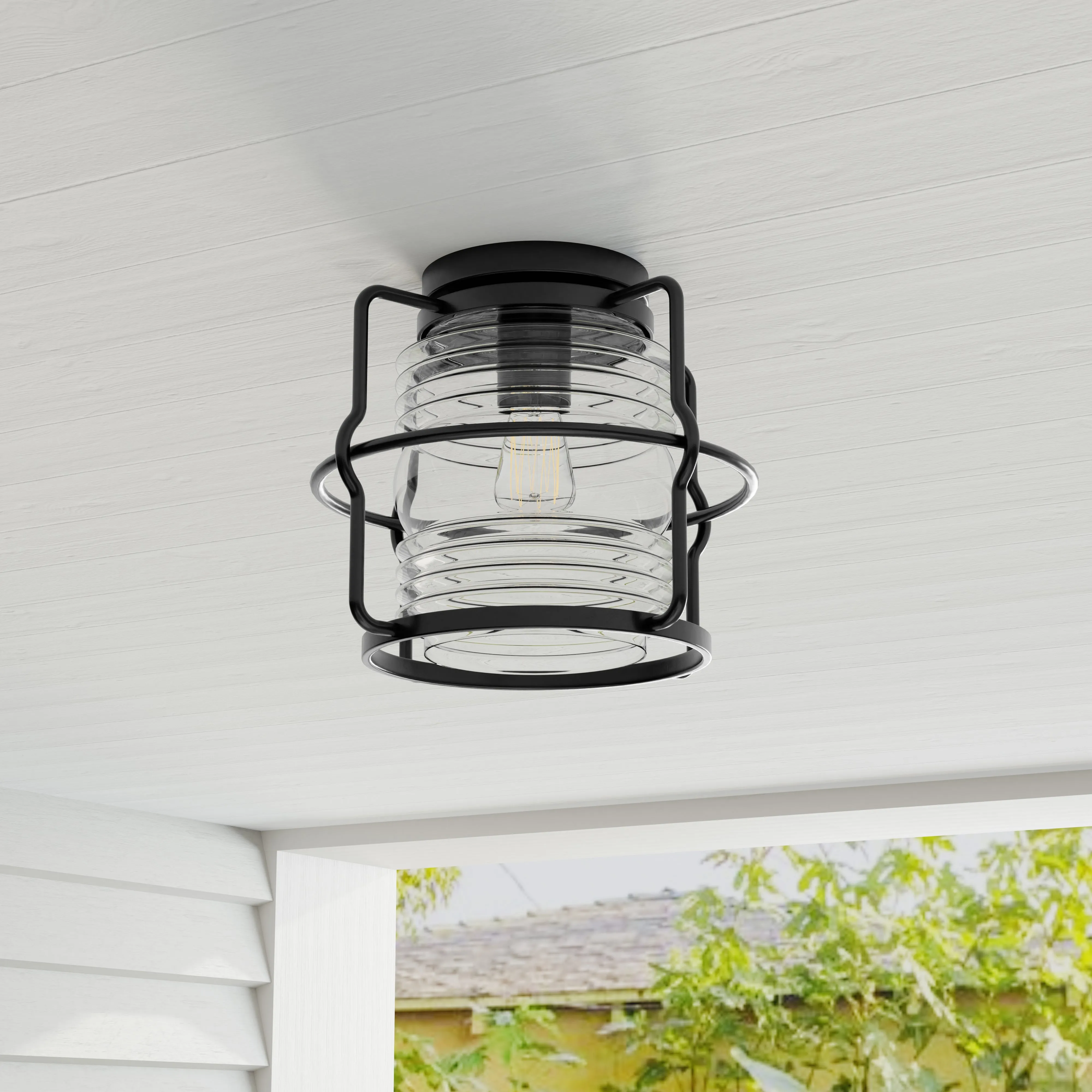 Keegan Collection One-Light Outdoor Flush Mount Light