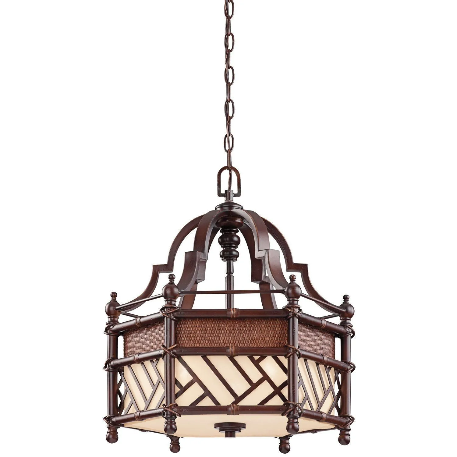 Kichler Lighting 43248 CYZ Rum Cove Collection Three Light Hanging Pendant Chandelier in Cayman Bronze Finish