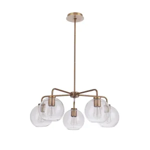 Knox 5 Light Chandelier - Brass