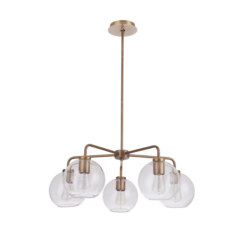 Knox 5 Light Chandelier - Brass