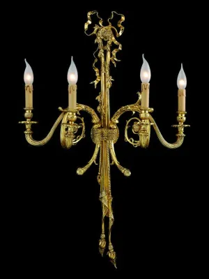 Large Antiqued Wall Sconce In The Style Of Louis Xv